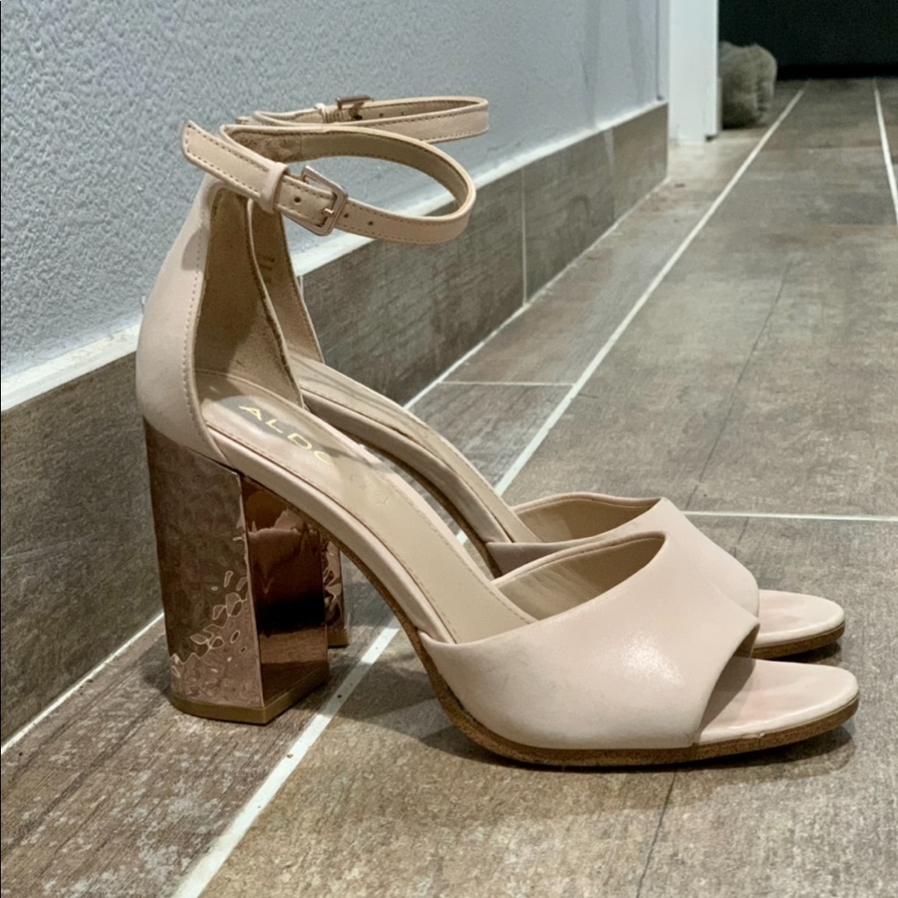 Aldo Clairen Block Heel Sandal - 7.5, Light Pink